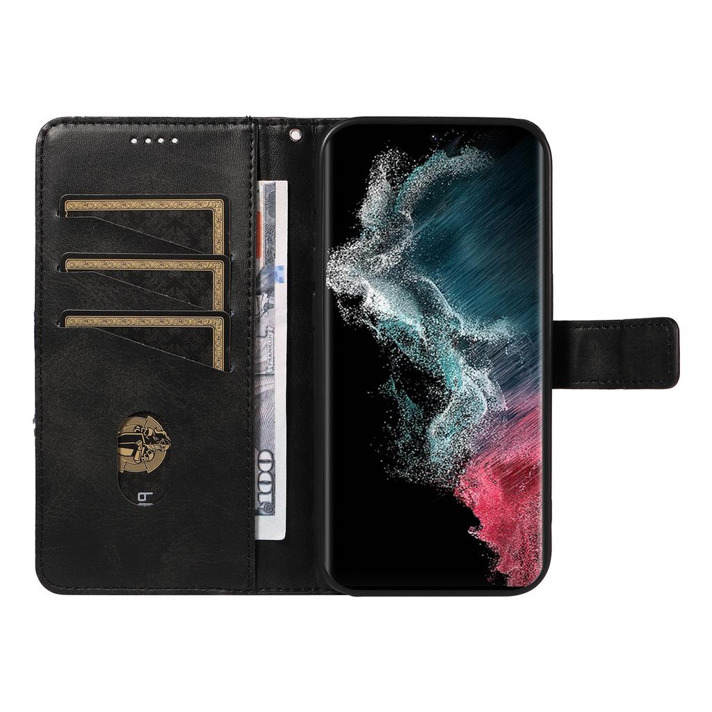 For Samsung Galaxy S23 Ultra Wallet Phone Case Geometric Line Leather Cover Protective Stand