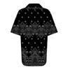 Women's Button Down Fashion Casual Vintage  Print Short Sleeve Shirts Blouse
