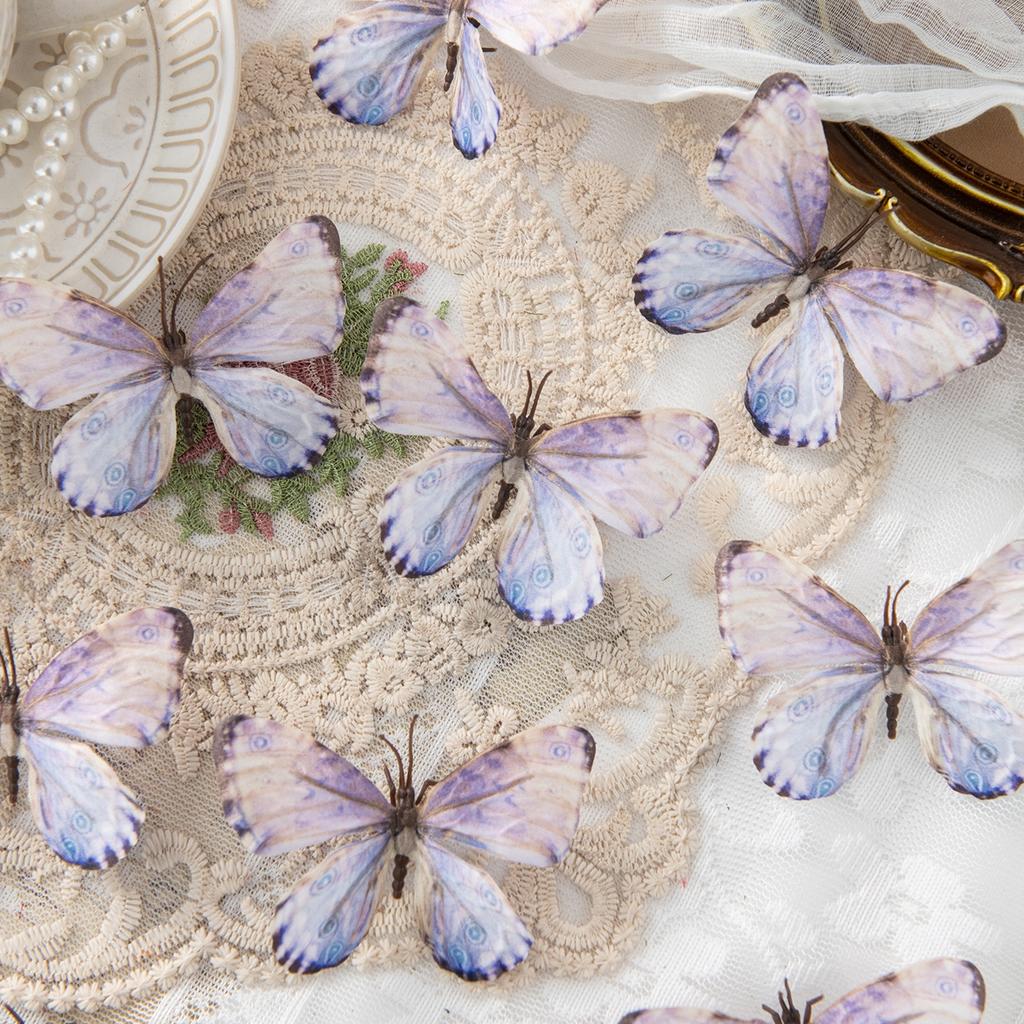 10/20PCS Artificial Fake Fluorescent Butterfly Home Room Decora Festival Wreaths Wedding Bridal Diy Accessories Headwear Brooch