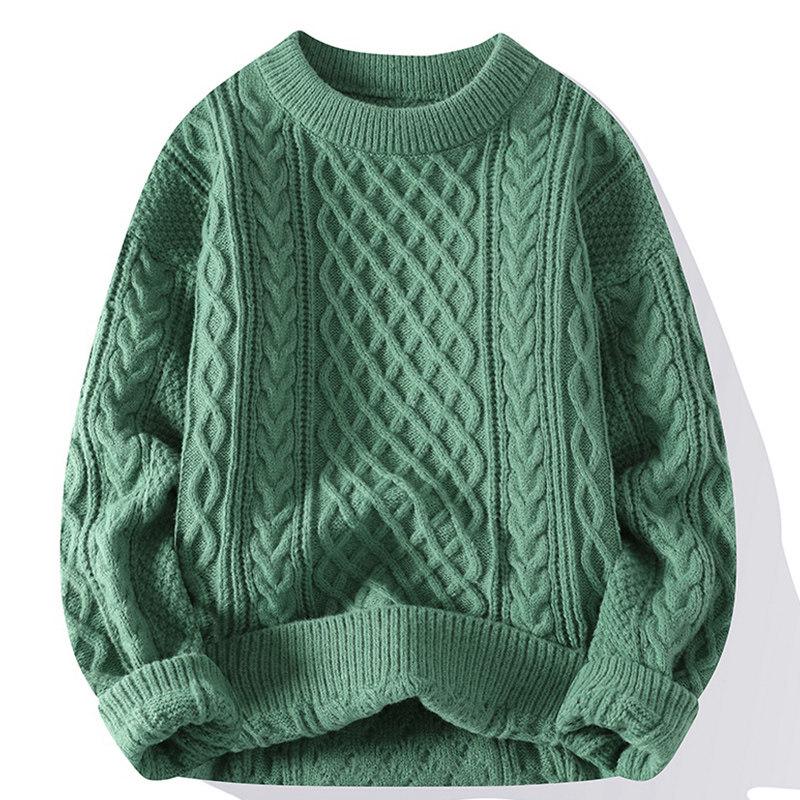 

Woodpecker Men s Red Cable Knit Sweater - Year of the Rat Edition, Autumn/Winter Trend, Round Neck, Thick Knitwear 2XL