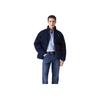 Levis Loose Minimalist Comfortable Stand Collar Long Sleeve Down Jacket Men Outerwear Denim-Blue 0017Q-0001