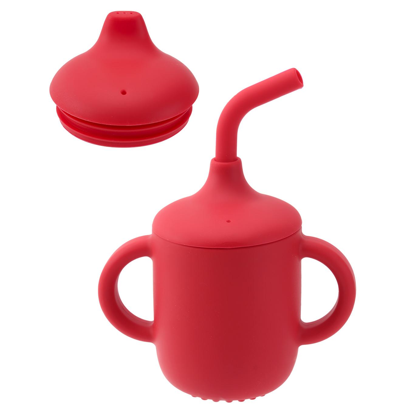 

Color Kids 1 шт. Детская поилка с двойными ручками для обучения питью, две крышки, не содержит БФА, силиконовая, портативная, соломка, рождественский подарок