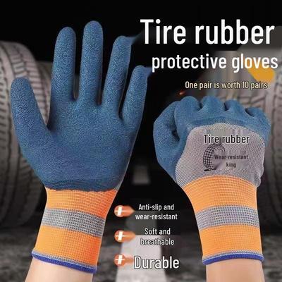 Durable Anti-Slip Rubber Latex Work Gloves for Construction