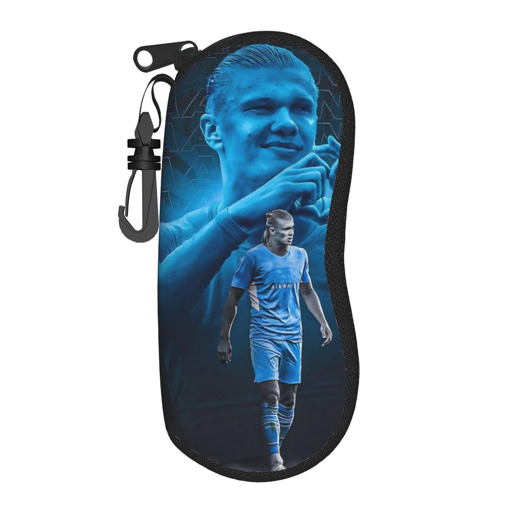 Haalands Glasses Case Men Women Lightweight Zipper Number 9 Football Soccer Reading Storage Box Anti-Pressure Eyewear Container