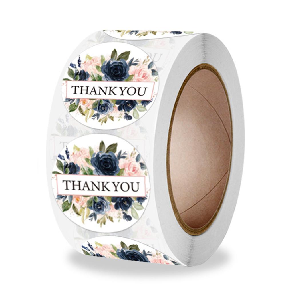 50-500 Pcs Round Thank You For Your Order Stickers 1inch Thanks For Shopping Small Shop Local Handmade Stickers Flower Stickers