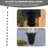 Rain Chains for Gutters with Gutter Adapter, Aluminum Hammered Long Cup Gutter Chain Downspout, 8-1/2 Feet Length Replacement Rain Chain Gutters,