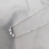 Mini 3-Heart Link Silver Necklace