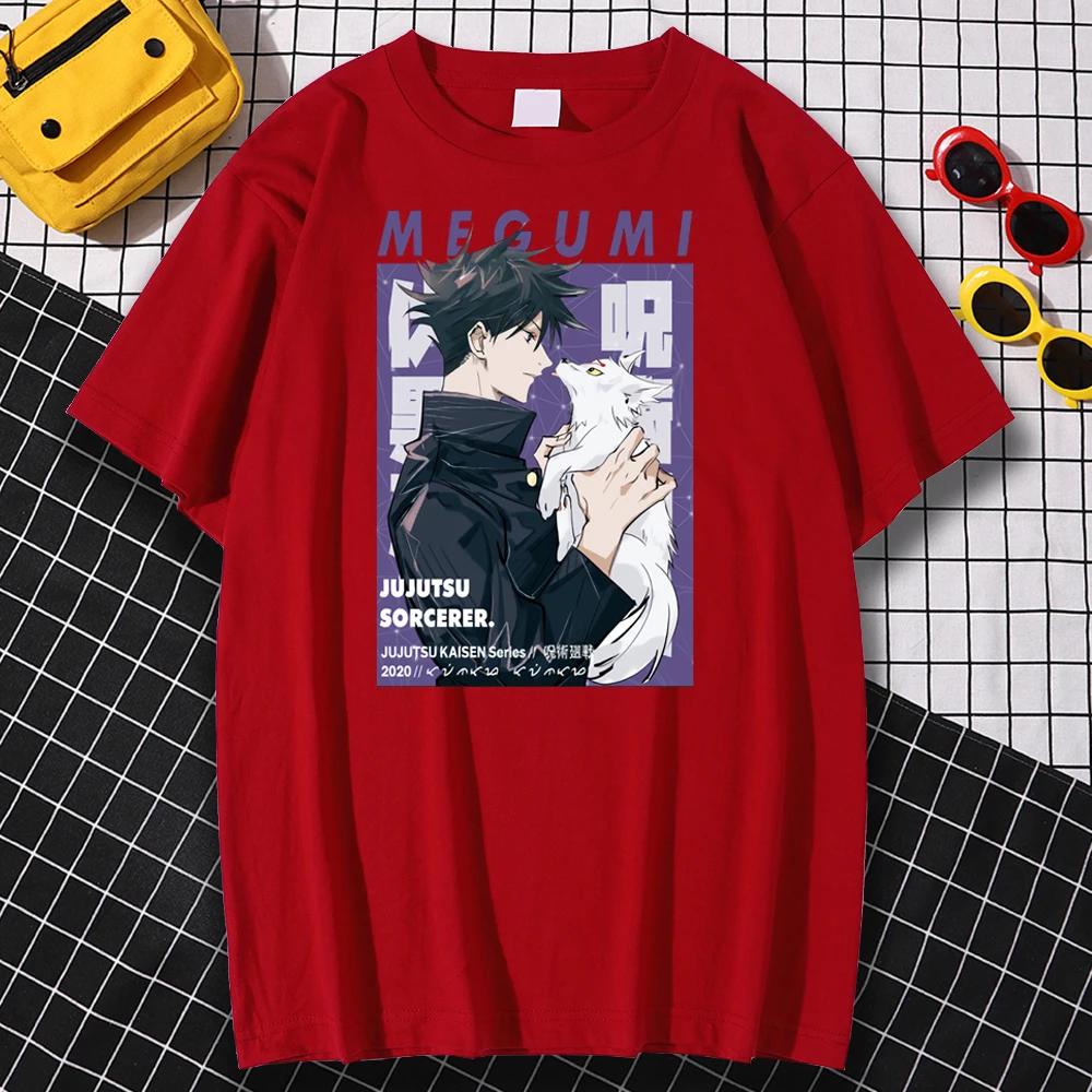 Pánské tričko Megumi Fushiguro Jujutsu Kaisen Ležérní top s krátkým rukávem a kulatým výstřihem Nová móda Měkké Harajuku Dámská trička