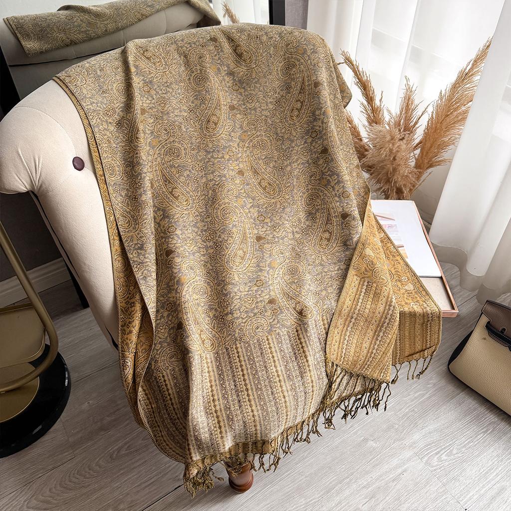 Women Scarf Luxury Bohemian Style Shawl Spring And Summer Jacquard Paisley Pattern Designer Lady Muslim Hijab Pashmina