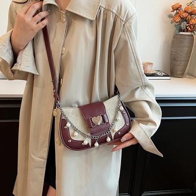 New Fashion Luxury Women's Underarm Shoulder Bags Chain Simple Women's Handbag PU Leather Brand Women Crossbody Bags