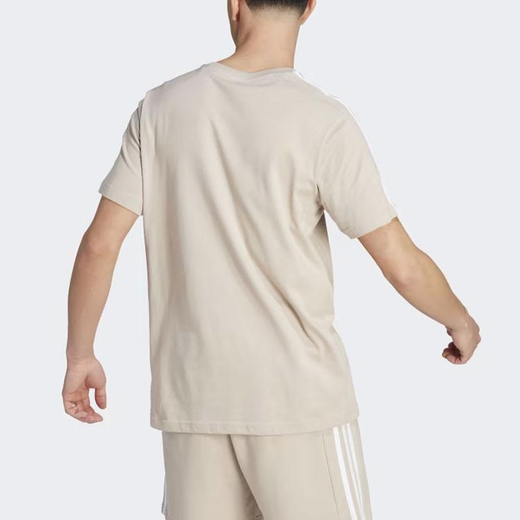 Adidas Essentials Single Jersey 3-Stripes T-Shirt Men Tops Beige IJ8685