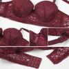 Sexy Stylish Lace Bra and Panty Set Featuring Underwire Push-up Support and Lightweight Skin-friendly Fabric