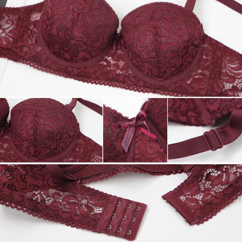 Sexy Stylish Lace Bra and Panty Set Featuring Underwire Push-up Support and Lightweight Skin-friendly Fabric
