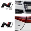 Wdjnt5 Glänzend Schwarz Metall N Kühlergrill Emblem Heckklappe Karosserie Abzeichen Aufkleber Für Hyundai N LINE Veloster Kona Elantra i30 i20 Tucson Sonata