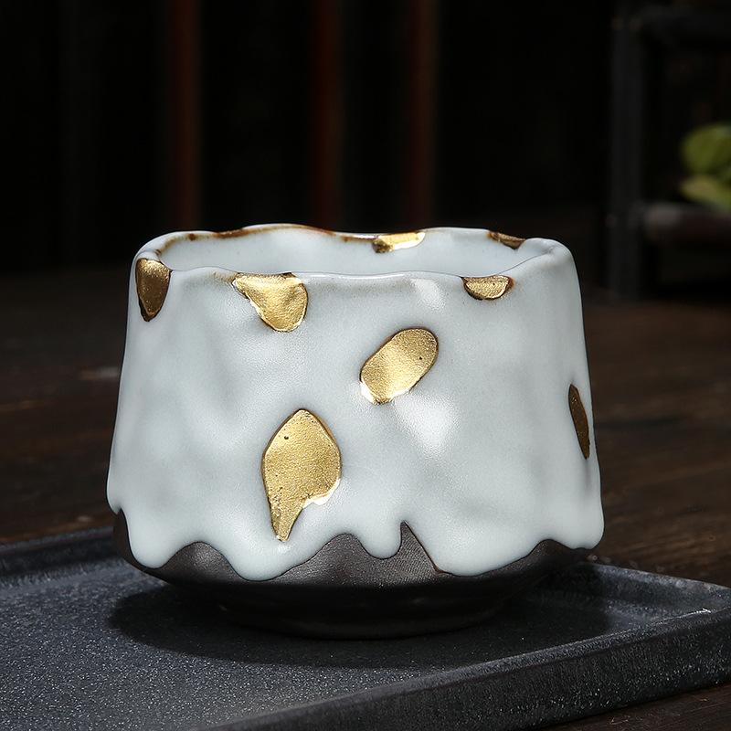 Wabi-sabi Tea Cup Handmade Japanese Retro Coarse Pottery Coffee Cup Cross-border Ceramic Tea Cup Household Water Cup Zen