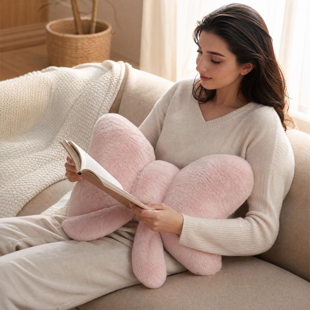 Butterfly Shaped Decorative Throw Cushion, Cute Stuffed for Sofa Bed, 50 38 cm