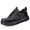 Autumn new light luxury men's shoes breathable leather platform trend versatile casual leather shoes men's sports board shoes