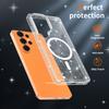 Cute Glitter Clear Case for Magsafe Mag Safe Samsung S26 Plus S25 Edge S24 Ultra S23 Transparent Anti Yellowing Shockproof Phone Cover Accessories