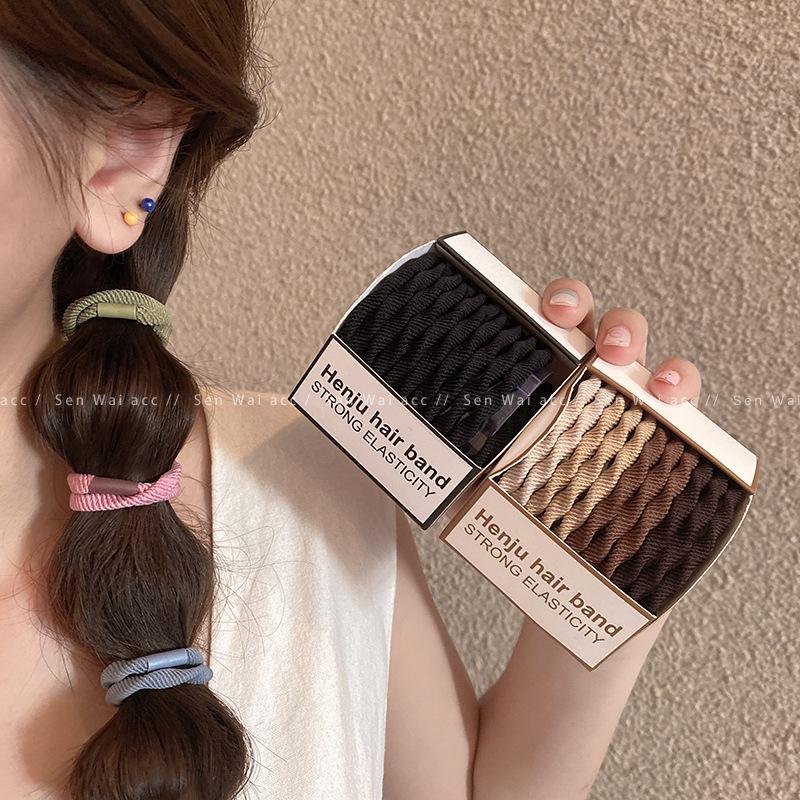 High ponytail hair rope, high elastic and durable rubber band, women's hair band 2025 new high-end headband headdress