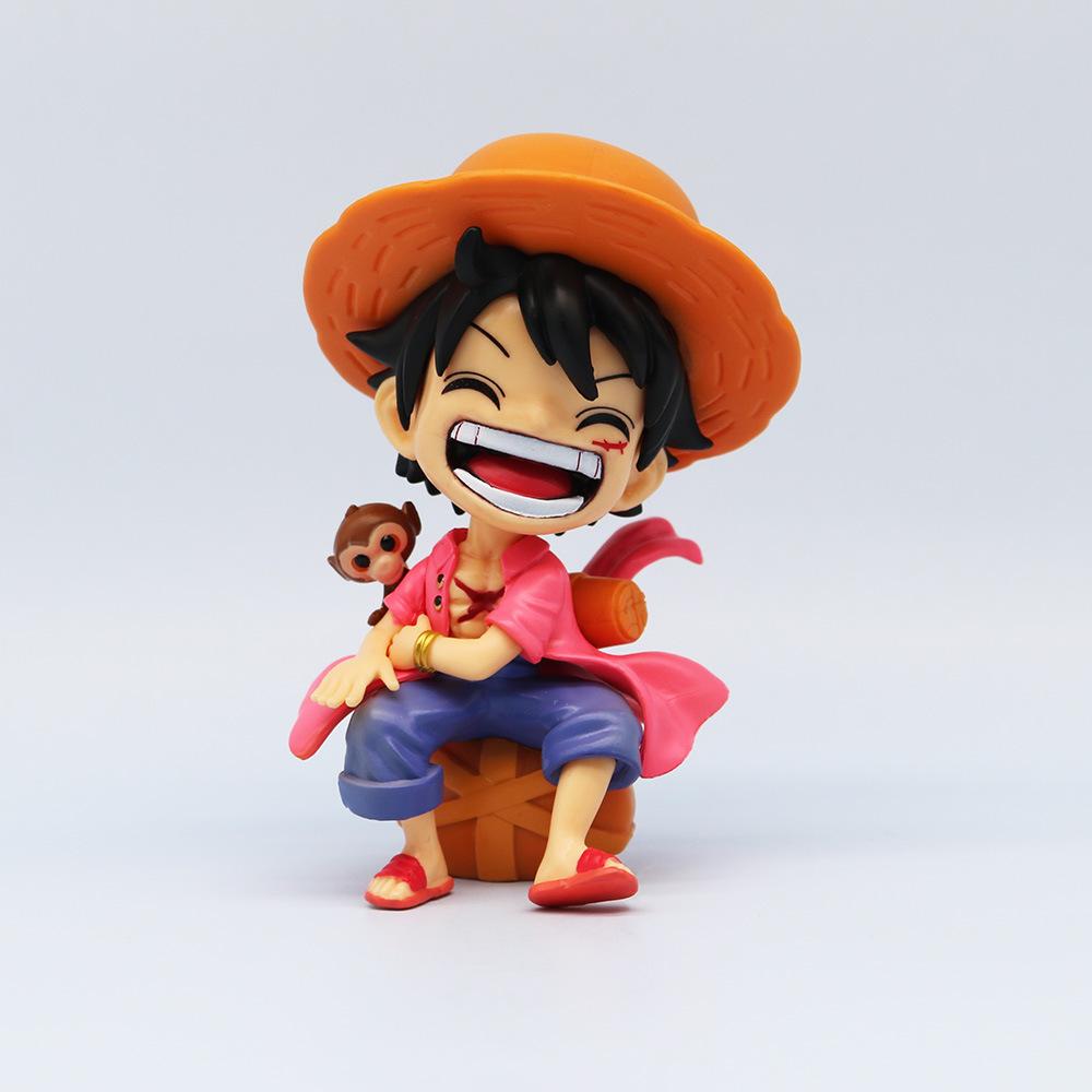 13cm Anime Figur One Monkey D Luffy Roronoa Zoro Sanji Ace Kawaii Spielzeug Q Version Figural Nendoroid Dekoration PVC Modell Geschenk