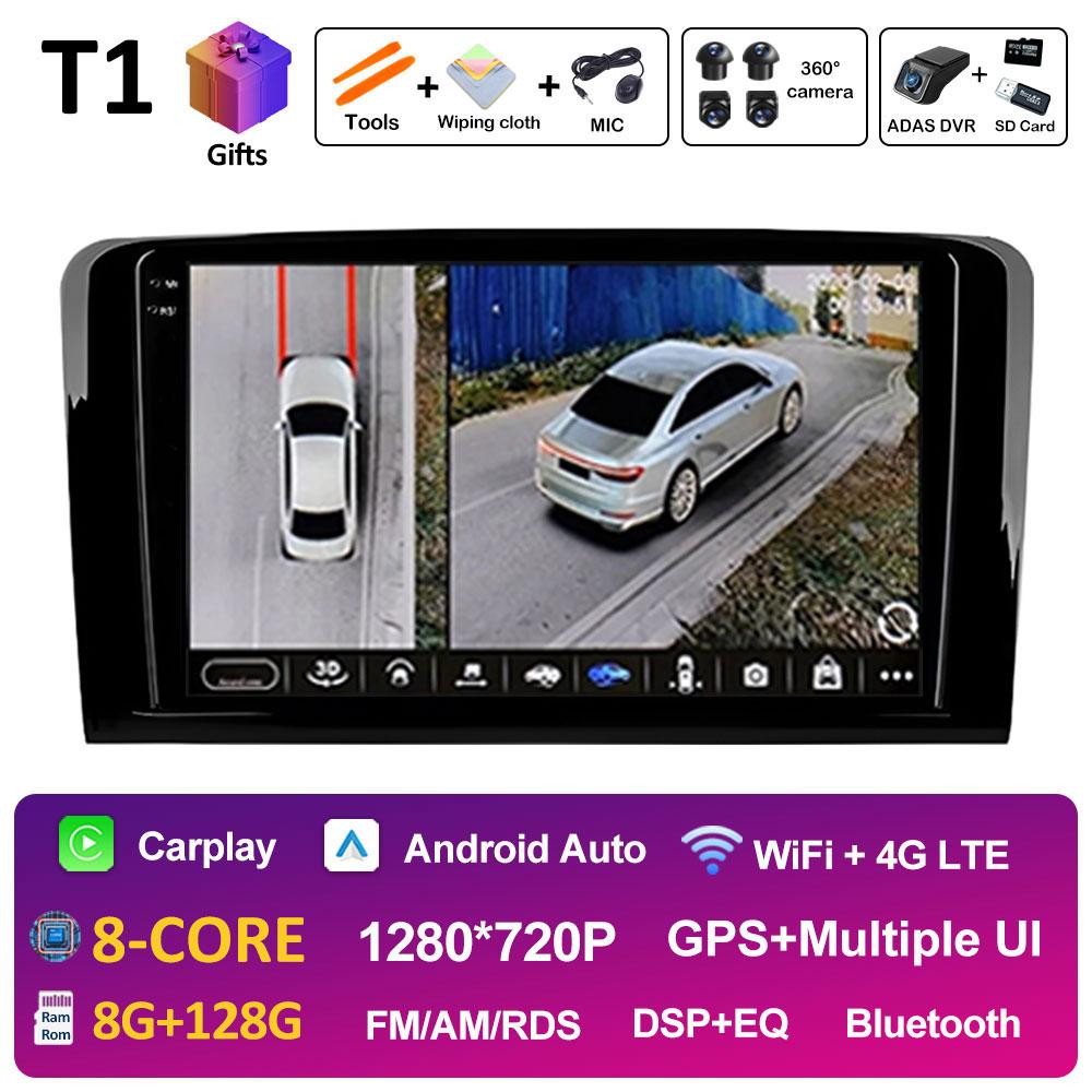 Player Radio Video Multimedia Auto Android 14 Pentru Mercedes Benz CLASS ML W164 Wireless Carplay Ventilator Răcire DSP Stereo Accesorii