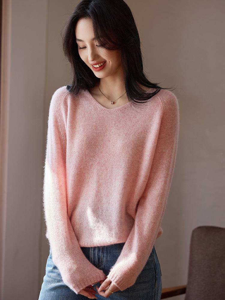 2025 Women's V-Neck Soft Cashmere Knit Sweater - Autumn/Winter Loose Fit