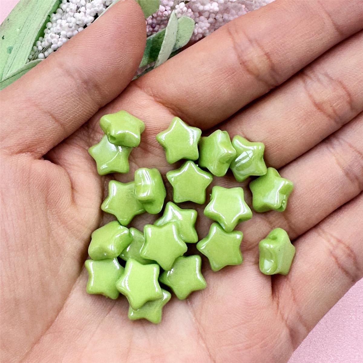 

Материал для бисероплетения в форме маленьких звездочек для изготовления браслета, брелока, ожерелья, 20 шт., модные аксессуары для самостоятельного изготовления бусин зелёный