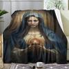 Blessed Virgin Mother Mary Throw Soft Flannel AC Blanket Lightweight Summer Nap Throw Cozy  Blanket for Sofa Bed Travel Home
