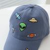 Children's Alien Embroidery Duckbill Cap - Spring/Autumn Korean Cartoon Style Hat for Boys and Girls