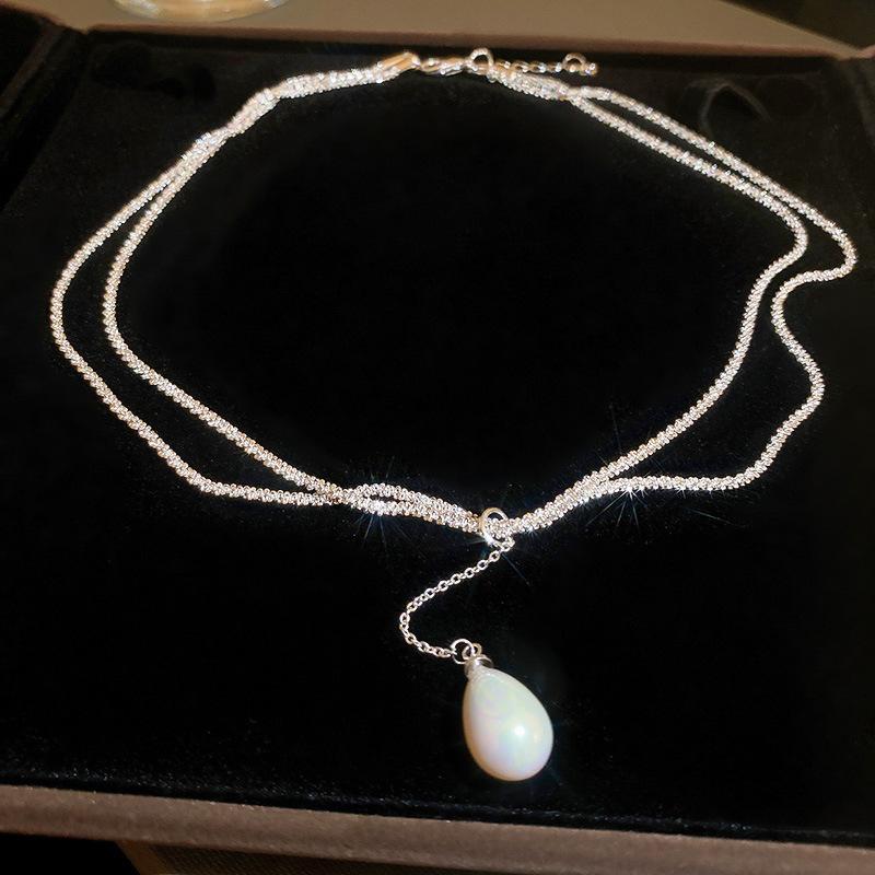 Diamantbesetzte künstliche Perle Doppelkreis Liebesohrringe Französische Retro-Steckohrringe Exquisite Ohrringe Damen