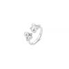 Double Layer Open Zircon Ring - Minimalist Luxury for Women
