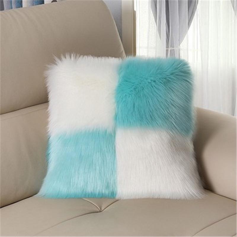 Luxe Plush Faux Wool Cushion: Fluffy Sofa & Bed Pillow