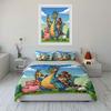 Dragon and Farm Animal Friends Bedding Duvet Cover Set  (1*Duvet Cover 2*Pillowcases, without duvet insert)
