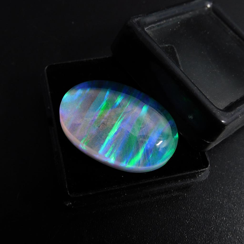 Lab-Created Opal Loose Gemstone 21.05 ct Multi Color Oval Cut Boulder October Birthday Birthstone