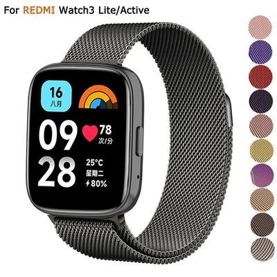 22mm Milanese Loop Strap for Redmi 3 Lite Steel Metal Strap for Xiaomi Active Smart Accessories 20mm Galaxy Watch 6 5 4 40 44mm