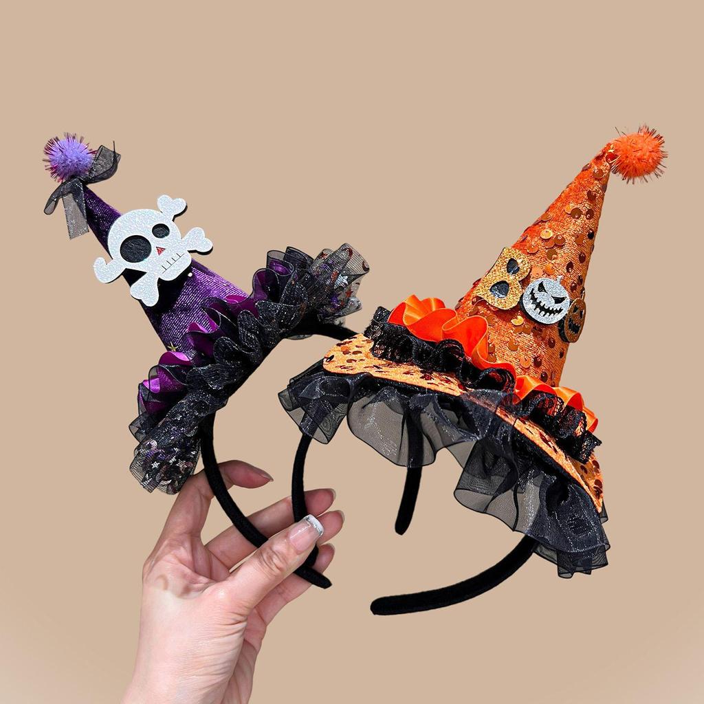 Kids' Halloween Ghost & Witch Hat Hairband - Cute & Funny Hair Accessory