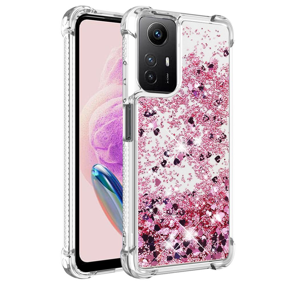 

For Xiaomi Redmi Note 12S 4G/Note 11S 4G/Note 11 4G (Qualcomm) TPU Case Glitter Quicksand Shockproof Phone Back Cover Rose Gold/Hearts
