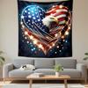 American Flag Heart with Eagle Design Patterned Tapestry Decorative Wall Hanging, Home Bedroom Living Room Decor