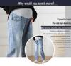 High Waist Elastic Maternity Jeans: Slimming, Straight Leg, Plus Size Denim for Spring.