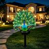 Resin Peacock Garden Decor Energy Saving Solar LED Peacock Figurine Light  Yard