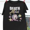 Lustiges Death Metal Einhorn Süßes Rockmusik T-Shirt Festival Lässig für Fans Vielseitig Dehnbar