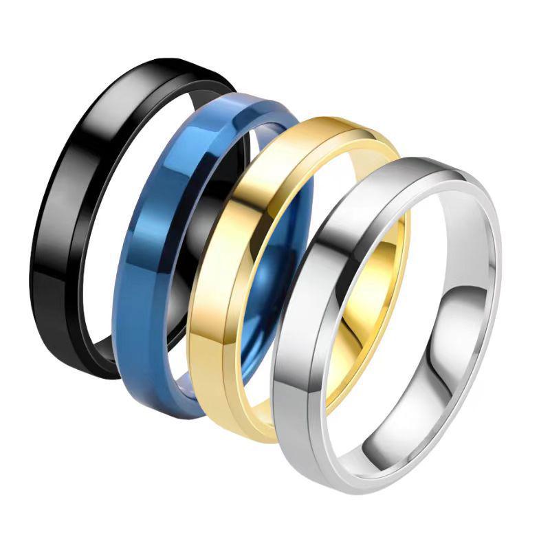 European & American Unisex Titanium Steel 4mm Fashion Ring