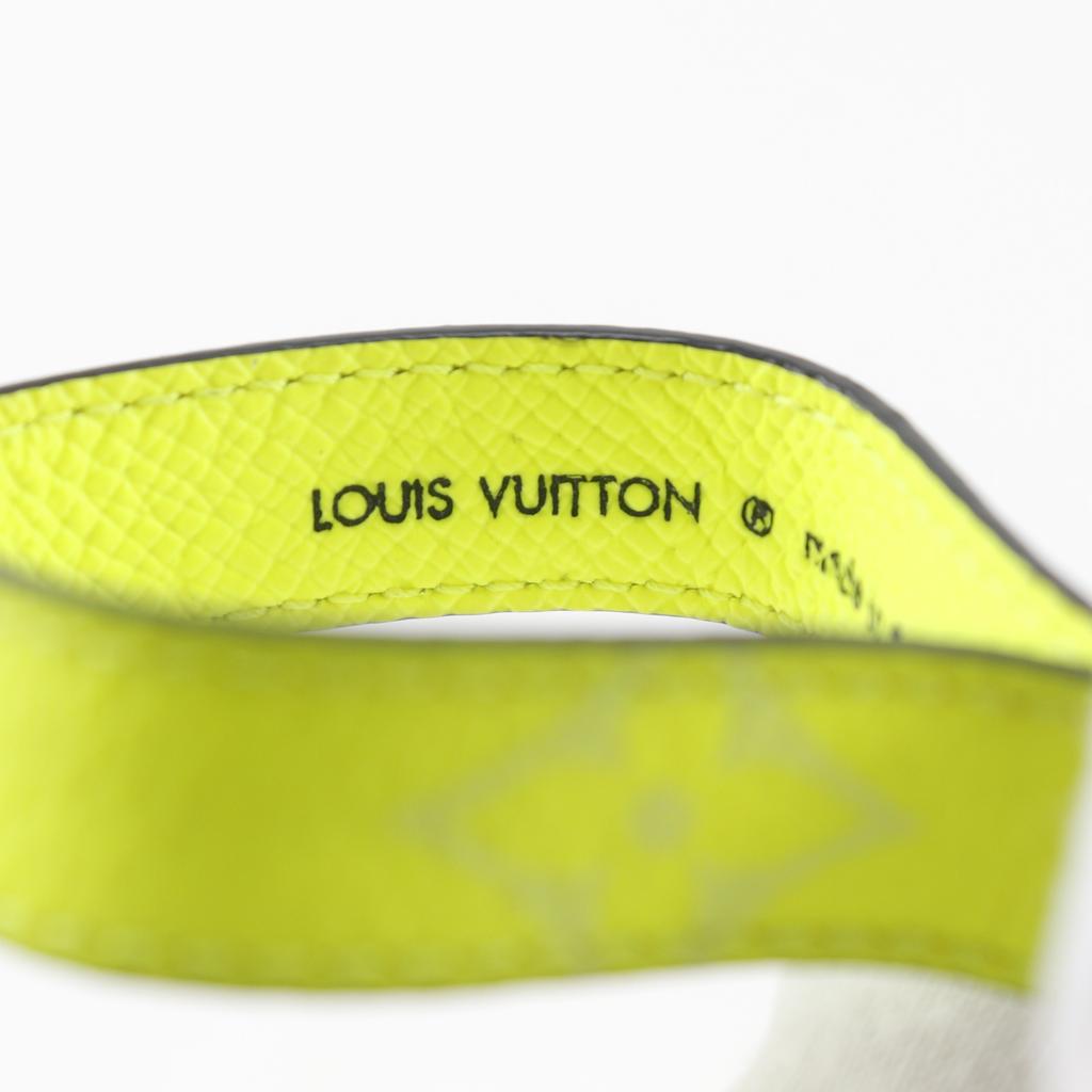 LOUIS VUITTON Keychain Slim Dragonne key ring M01189 Taigalama yellow Monogram canvas/Taiga unisex Used