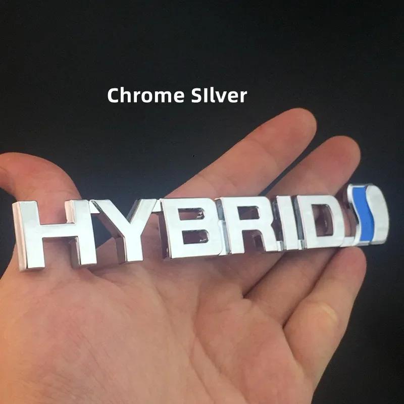 3D Metal Black Chrome HYBRID Synergy Drive Logo Emblem Car Fender Badge Trunk Decal For Camry Auto Sticker Accessories