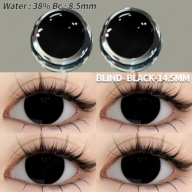 Eyeshare Cosplay Farbkontaktlinsen für Augen Halloween-Linsen Blaue Augenkontaktlinsen Schwarze Linsen Jahreslinsen 14,5 mm