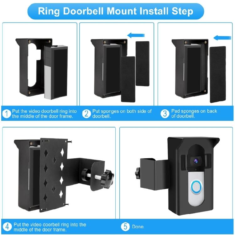 Protective Outdoor Video Doorbell Mount with Hood , No Drilling Required for Easy Setups for Video Doorbell 4/3/3 Plus/2