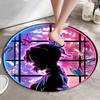 Classic Japanese-style Cartoon Demon Slayer Round Rug, Home Soft Decorative Anti-slip Yoga Mat and Chair Mat, Outdoor Floor Mat Carpet K13