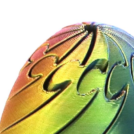 3D Printed Twisting Stress Relief Egg Toy Egg Toy Spiral Articulated Rotating Egg