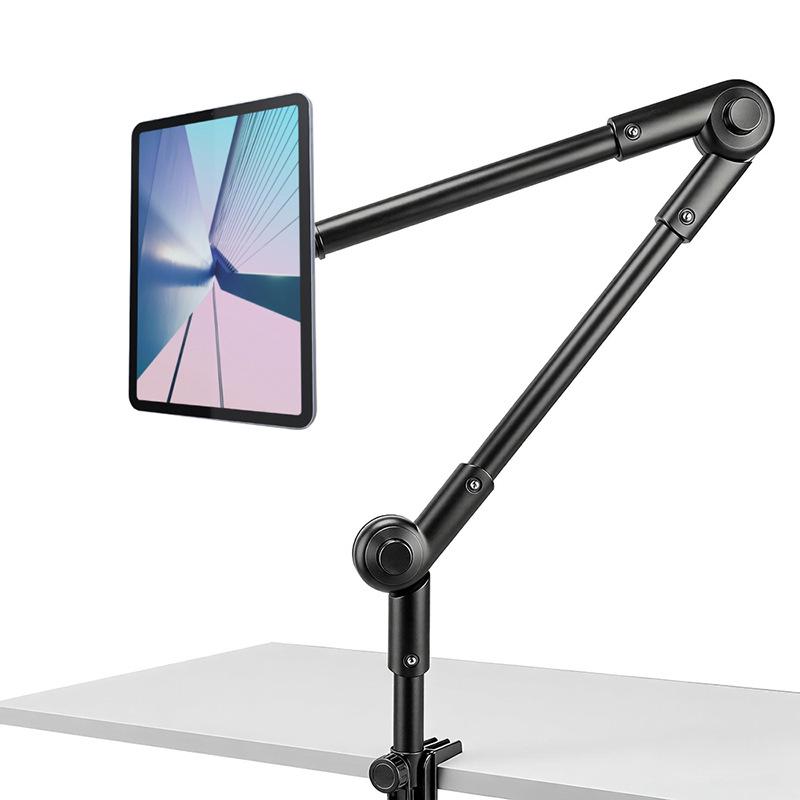 

Metal Desktop Tablet & Phone Stand with Cantilever Arm for Streaming, Recording & Microphone Mount