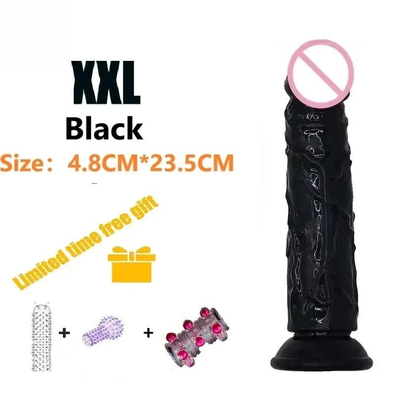 Female Masturbator Butt Plug Vagina Clit G-Spot Masturbation Sex Toy for Women 6sizes Black Dildos Wiht Suction Cup Ddildo Penis